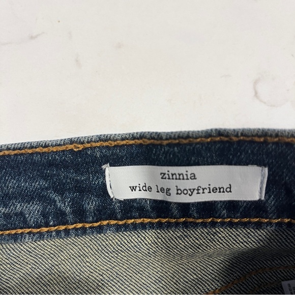 Jessica Simpson Zinnia Wide Leg Boyfriend Dark Wash Stud Jeans Size 6 - Picture 6 of 10